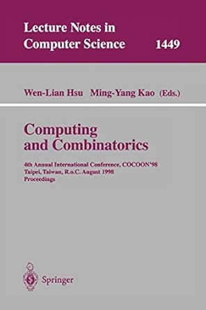 computing and combinatorics 4th annual international conference cocoon98 taipei taiwan ro c august 1998