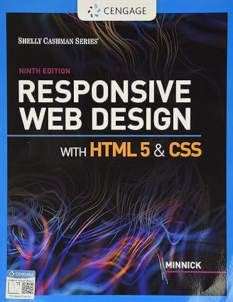 responsive web design with html 5 and css 9th edition jessica minnick 0357423836, 978-0357423837