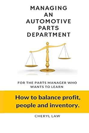 managing an automotive parts department for the parts manager who wants to learn how to balance profit people