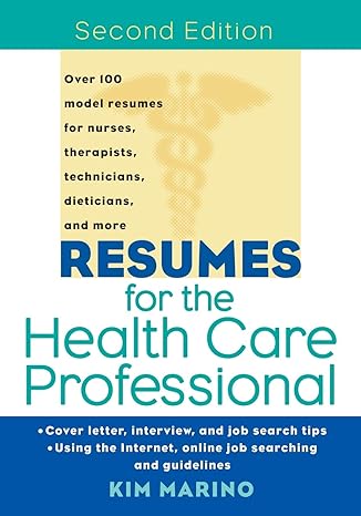 resumes for the health care professional 2nd edition kim marino 0471380733, 978-0471380733