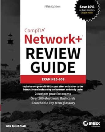 comptia network+ review guide exam n10 008 5th edition jon buhagiar 111980695x, 978-1119806950