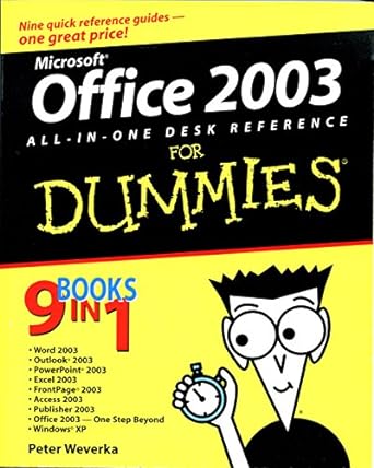 office 2003 all in one desk reference for dummies 1st edition peter weverka 0764538837, 978-7645388373