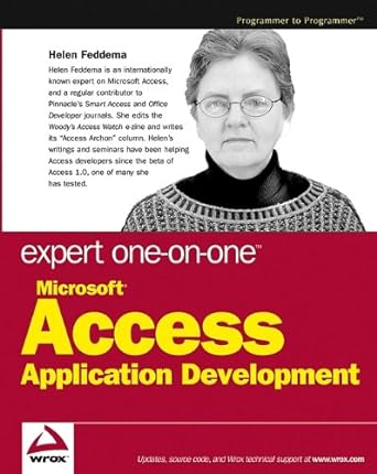 expert one on one microsoft access application development 1st edition helen feddema 0764559044,