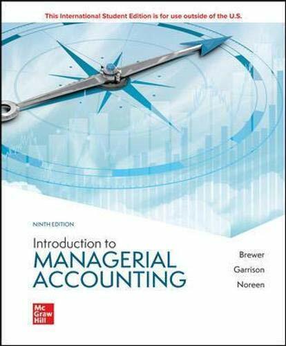 introduction to managerial accounting 9th edition peter brewer 9781260814439