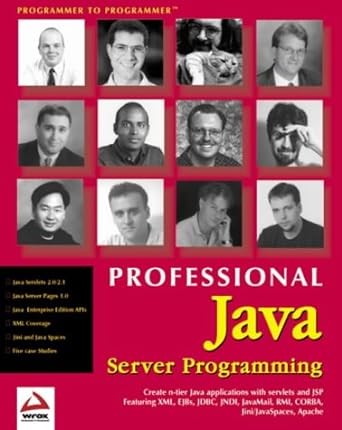 professional java server programming with servlets javaserver pages xml enterprise javabeans jndi corba jini