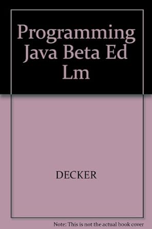 programming java beta ed lm 1st edition rick decker/hirshfield ,stuart hirshfield 0534955975, 978-0534955977