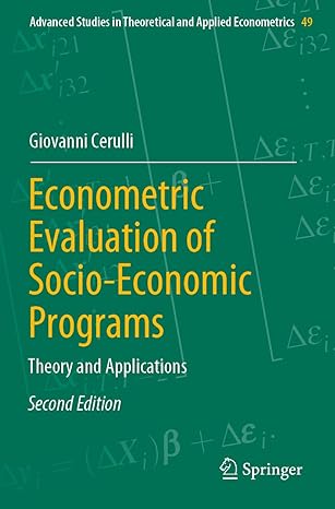 econometric evaluation of socio economic programs theory and applications 2nd edition giovanni cerulli