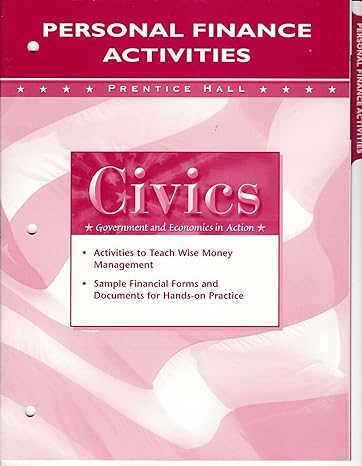 personal finance activities 1st edition unknown author 0131910337, 978-0131910331