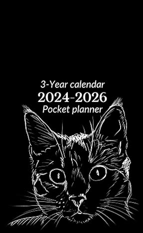 2024 2026 pocket calendar black cat cover 36 months agenda planner with to do list organizer password log