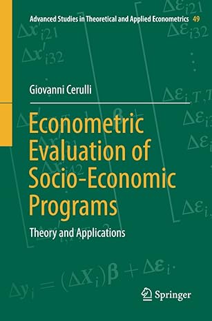 econometric evaluation of socio economic programs theory and applications 1st edition giovanni cerulli