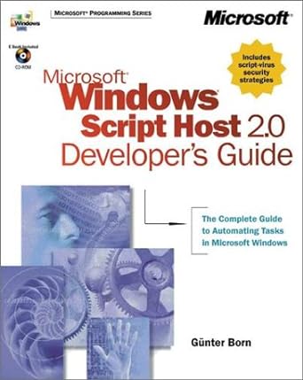 microsoft windows script host 2 0 developers guide 1st edition gunter born ,guenter born 0735609314,