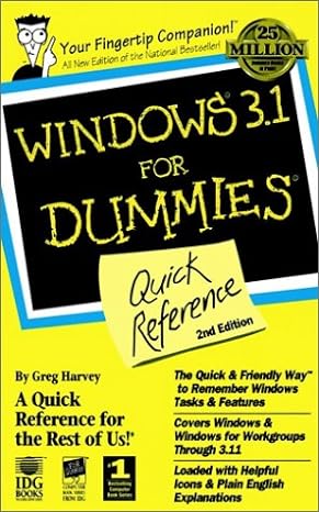 windows 3 1 for dummies quick reference 2nd edition greg harvey 1568849516, 978-1568849515