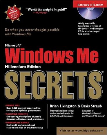 microsoft windows me secrets 1st edition brian livingston ,david straub 0764534939, 978-0764534935