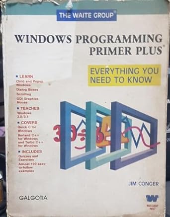 windows programming primer plus 1st edition jim conger 1878739212, 978-1878739216