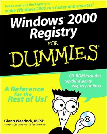 windows 2000 registry for dummies 1st edition glenn e weadock ,emily sherrill weadock 0764504894,