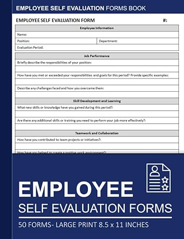employee self evaluation forms book employee self assessment form for performance appraisal 50 forms 1st
