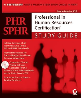 phr/sphr professional in human resources certification study guide 1st edition anne m bogardus 0782142524,