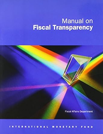 manual on fiscal transparency 1st edition fiscal affairs department 1589066618, 978-1589066618