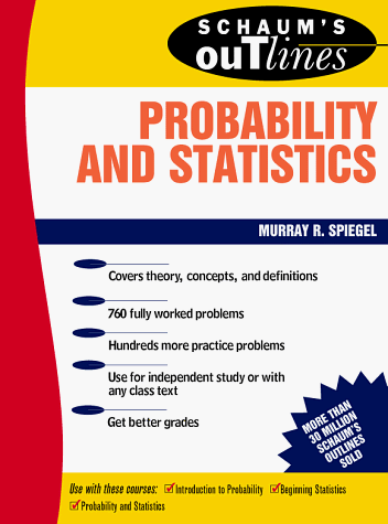 schaum s outline probability and statistics 1st edition spiegel, murray r. 0070602204, 9780070602205