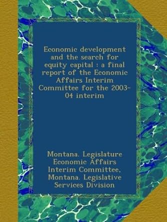 economic development and the search for equity capital a final report of the economic affairs interim