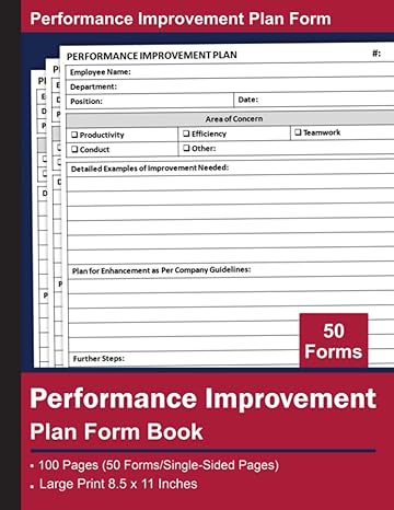 performance improvement plan form book performance development plan forms 100 pages 1st edition lhamx ta