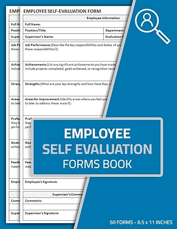 employee self evaluation forms book employee self assessment form for performance appraisal 50 forms 1st