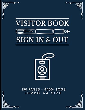 visitor book sign in and out jumbo a4 150 page register for guests and visitors to log visits to offices