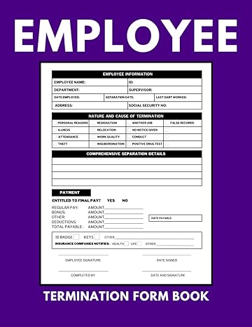employee termination form book employee separation report sheets dismissal form book 8 5 x 11 inches 110