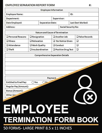 employee termination form book employee separation report sheets 50 forms 1st edition lmshi da publishing
