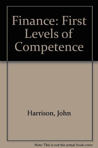 finance first levels of competence 1st edition john harrison 9780273032250