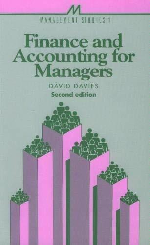 finance and accounting for managers management 2nd edition david davies 0852925271, 9780852925270