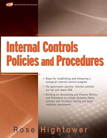 internal controls policies and procedures 1st edition rose hightower 0470287179, 978-0470287170