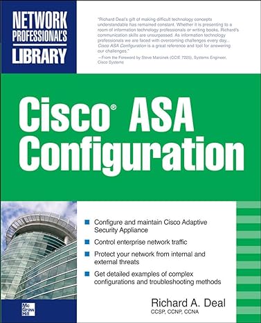 cisco asa configuration 1st edition richard deal 0071622691, 978-0071622691