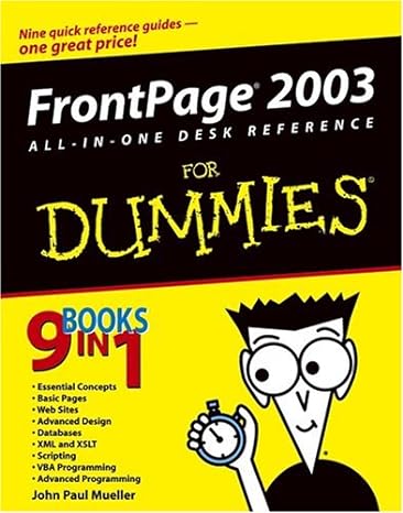 frontpage 2003 all in one desk reference for dummies 1st edition john paul mueller 0764575317, 978-0764575310
