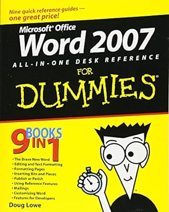 word 2007 all in one desk reference for dummies 1st edition doug lowe 0470040580, 978-0470040584