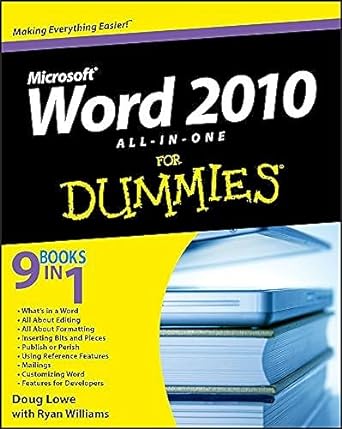 word 2010 all in one for dummies 1st edition doug lowe ,ryan c williams 0470487666, 978-0470487662