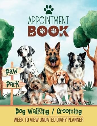 appointment book dog walking grooming week to view undated diary planner non dated client scheduler with