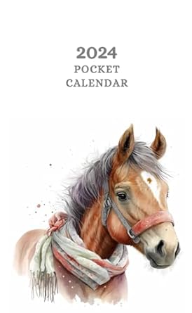 horse pocket calendar 2024 diary planner monthly and weekly agenda 12 month budget tracker important contacts