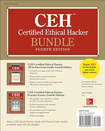 ceh certified ethical hacker bundle 4th edition matt walker 1260455262, 978-1260455267