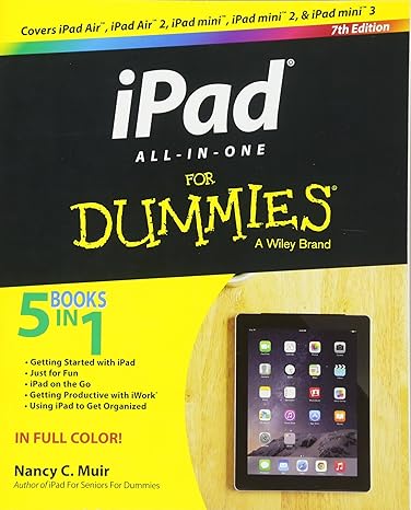 ipad all in one for dummies 7th edition nancy c muir 1118944410, 978-1118944417