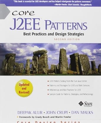 core j2ee patterns best practices and design strategies updated, revised edition deepak alur ,john crupi ,dan