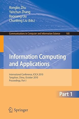 information computing and applications part i international conference icica 2010 tangshan china october 15