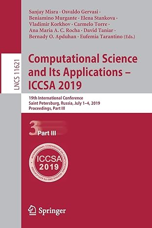computational science and its applications iccsa 2019 19th international conference saint petersburg russia