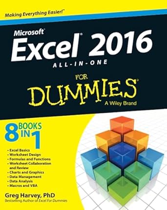 excel 2016 all in one for dummies 1st edition greg harvey 111907715x, 978-1119077152