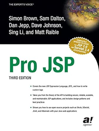 pro jsp 3rd edition simon brown 1590592255, 978-1590592250