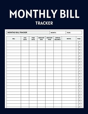 monthly bill tracker 1st edition timeless simple press b0c9s88m6b