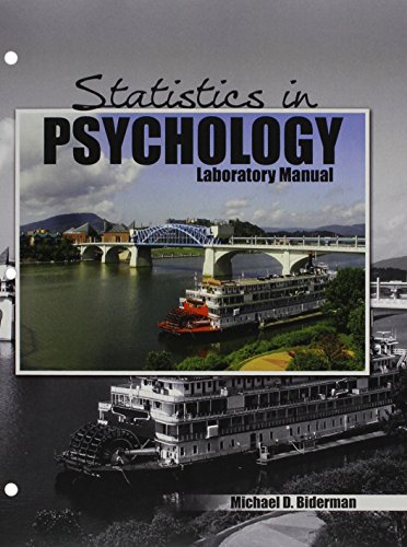 statistics in psychology laboratory manual 1st edition michael d. biderman 1465241582, 9781465241580