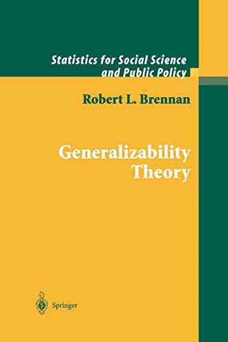 generalizability theory 1st edition robert l. brennan 144192938x, 9781441929389