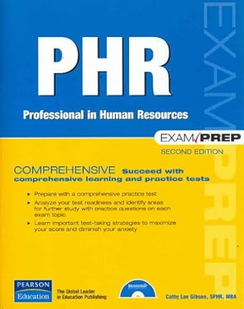 phr exam prep professional in human resources 2nd edition cathy lee gibson 0789736772, 978-0789736772