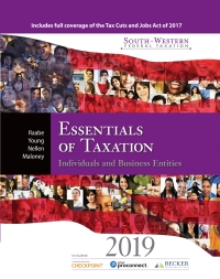 essentials of taxation individuals and business entities 2019 1st edition william a raabe, james c young